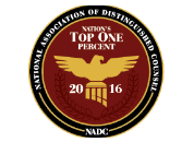 National Association Of Distinguished Counsel | Nation's Top One percent | 2016 | NADC