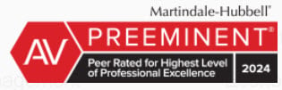 Martindale-Hubbell AV Preeminent | Peer Rating for Highest Level Of Professional Excellence | 2024